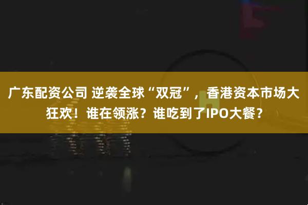 广东配资公司 逆袭全球“双冠”，香港资本市场大狂欢！谁在领涨？谁吃到了IPO大餐？